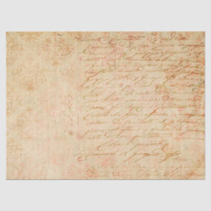 Papel De Seda Guión cursivo y filigrí en Tan Decoupage