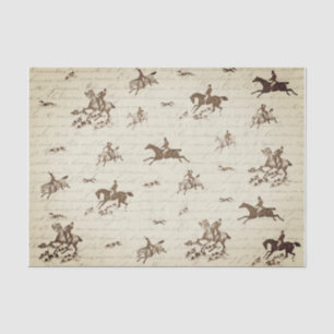 Papel De Seda Guión de caza del zorro de sabuesos caballos beige
