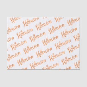 Papel De Seda Guión de Halloween con letras de mano de naranja