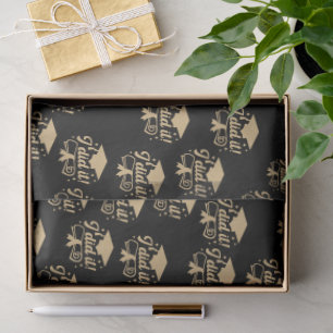 Papel De Seda Guion de negro y dorado Lo hice Graduación