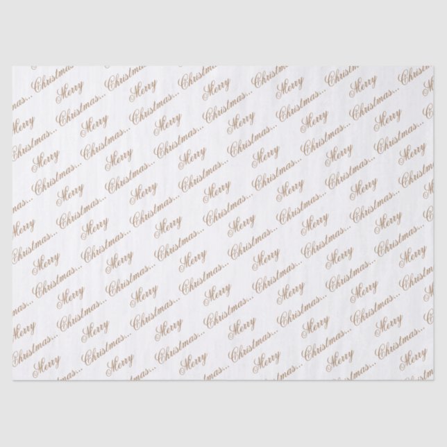 Papel De Seda Guión dorado blanco "Feliz Navidad" (Anverso)
