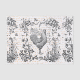 Papel De Seda Guión floral gris de gallo antiguo