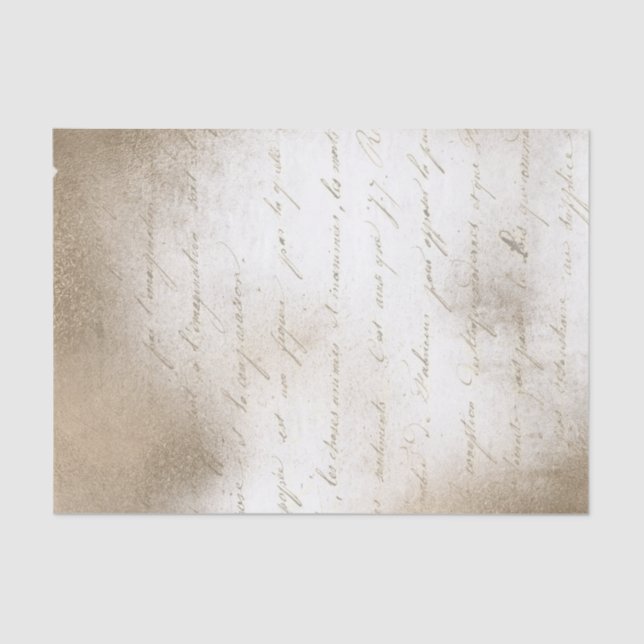 Papel De Seda Guión manuscrito vintage (Anverso)