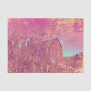 Papel De Seda Guión Rústico del Barn Rosado de Ephemera