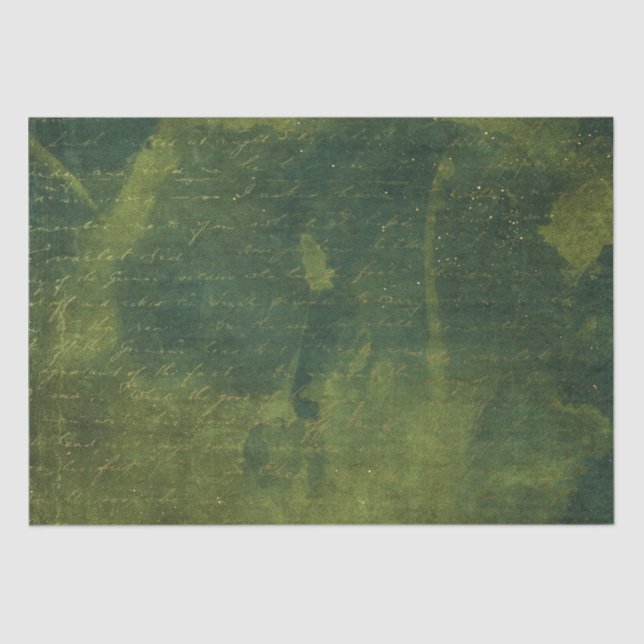 Papel De Seda Guión verde esmeralda y oro (Anverso)