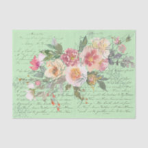 Guión vintage con rosas rosa y blanca