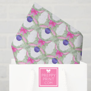 Papel De Seda Guirnalda de lazos de acuarela rosa caliente de Na