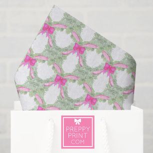 Papel De Seda Guirnalda de lazos de acuarela rosa caliente de Na