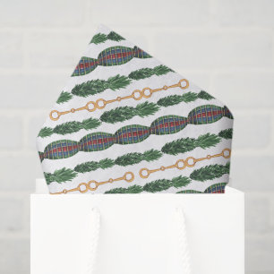 Papel De Seda Guirnalda de Navidad ecuestre al acuarela