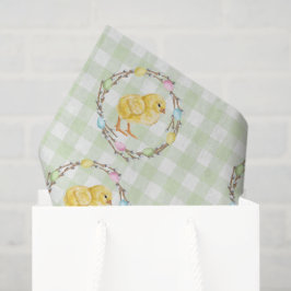Papel De Seda Guirnalda de Pascua en Pastel Acuarela y Pollito