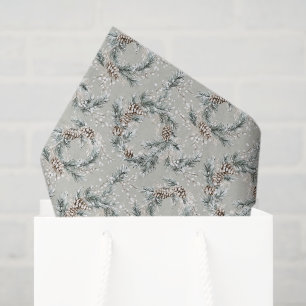 Papel De Seda Guirnaldas de árbol de Navidad verdes piñas