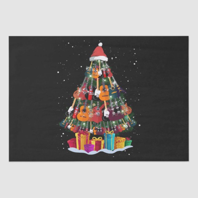 Papel De Seda Guitar Christmas Tree Funny (Anverso)