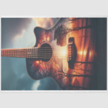 Guitar Silhouette Decoupage