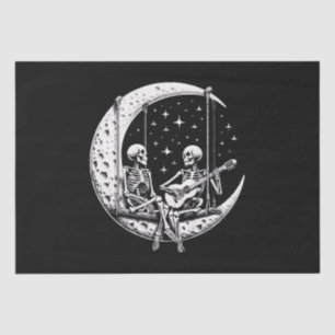 Papel De Seda Guitarra de luna de pareja de esqueletos