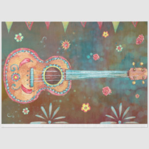 Papel De Seda Guitarra Dia De Los Muertos - Vibrante Celebración