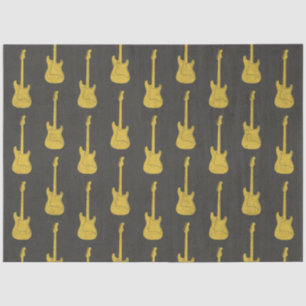 Papel De Seda Guitarra eléctrica clásica grungy lunares amarilla