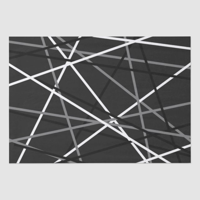 Papel De Seda Guitarra rayada gris blanco negro (Anverso)