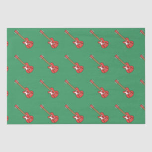 Papel De Seda Guitarra roja en verde