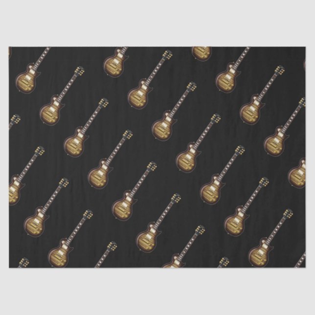 Papel De Seda Guitarras en el papel seda negro (Anverso)