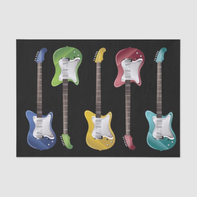Papel De Seda Guitars eléctricos para música rock (Anverso)