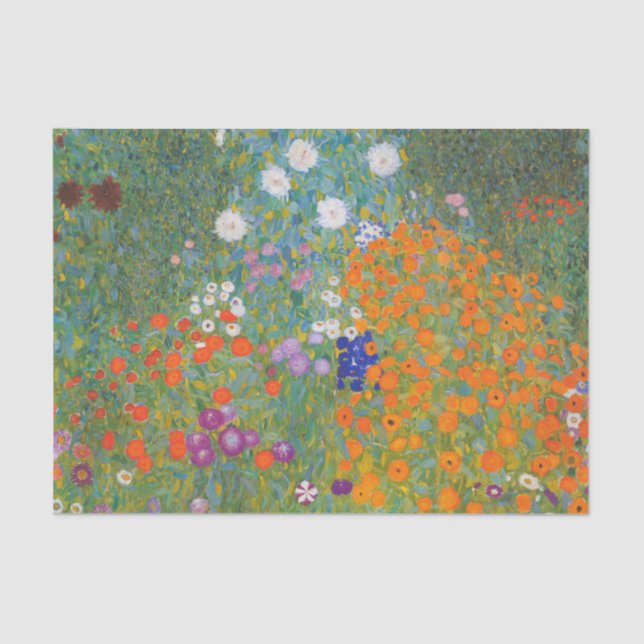 Papel De Seda Gustav Klimt Flor Jardín Naturaleza (Anverso)