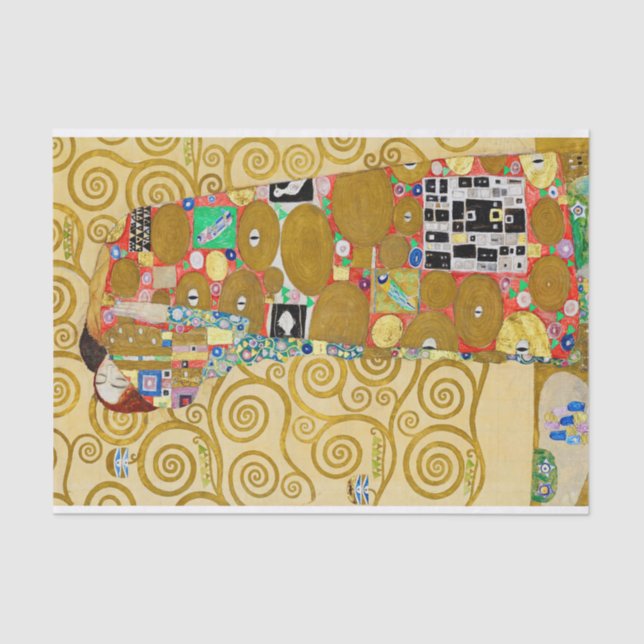 Papel De Seda Gustav Klimt Fulfillment Nouveau Couple (Anverso)