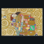 Papel De Seda Gustav Klimt Fulfillment Nouveau Couple<br><div class="desc">Gustav Klimt,  Fulfillment 1910-1911 Art Nouveau Couple con el diseño giratorio de Klimt y la hermosa pintura de oro.</div>