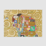 Papel De Seda Gustav Klimt Fulfillment Nouveau Couple<br><div class="desc">Gustav Klimt,  Fulfillment 1910-1911 Art Nouveau Couple con el diseño giratorio de Klimt y la hermosa pintura de oro.</div>