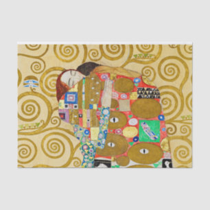 Papel De Seda Gustav Klimt Fulfillment Nouveau Couple