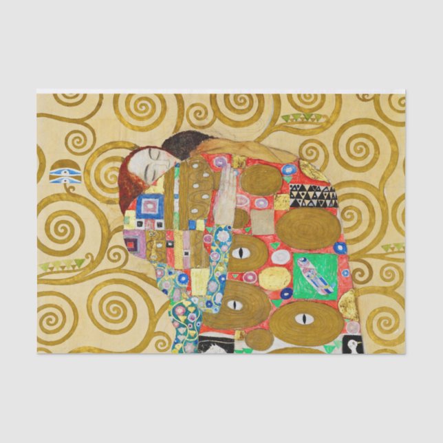 Papel De Seda Gustav Klimt Fulfillment Nouveau Couple (Anverso)