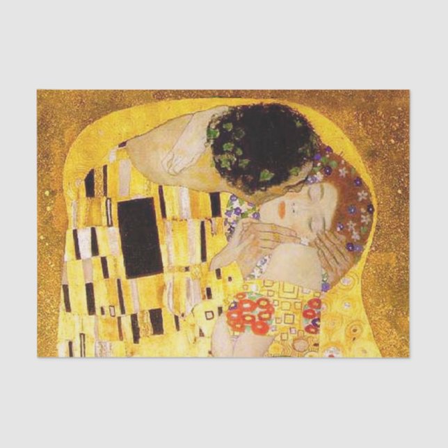 Papel De Seda Gustav Klimt La Pintura Clásica Del Beso (Anverso)