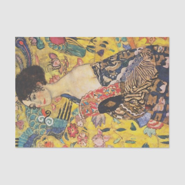Papel De Seda Gustav Klimt Lady Con Pintura De Estilo Art Nouvea (Anverso)