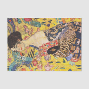 Papel De Seda Gustav Klimt Lady Con Ventilador