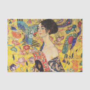 Papel De Seda Gustav Klimt Lady Con Ventilador