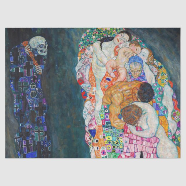 Papel De Seda Gustav Klimt - Muerte y vida (Anverso)