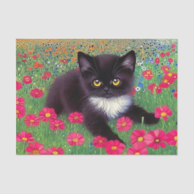 Papel De Seda Gustav Klimt Tuxedo Cat (Anverso)