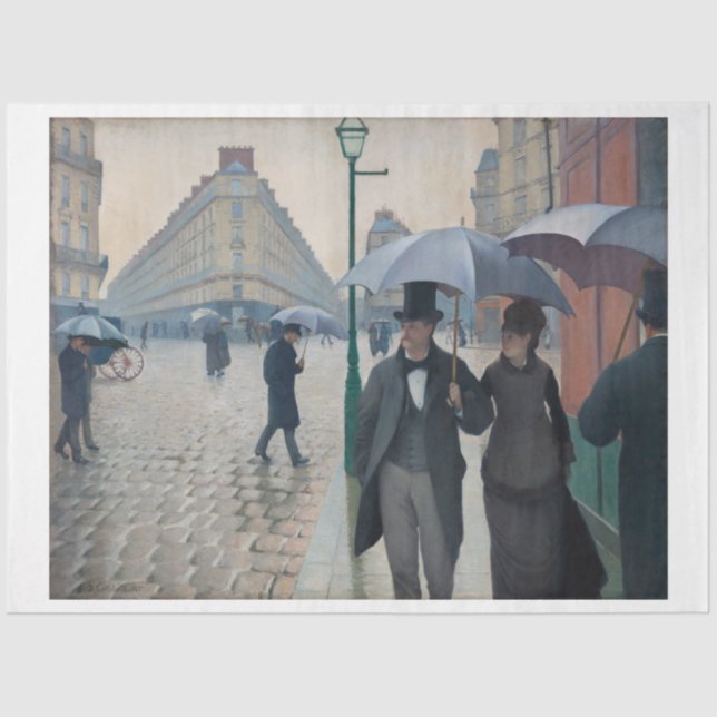 Papel De Seda Gustave Caillebotte Paris Rainy Day Decoupage (Anverso)