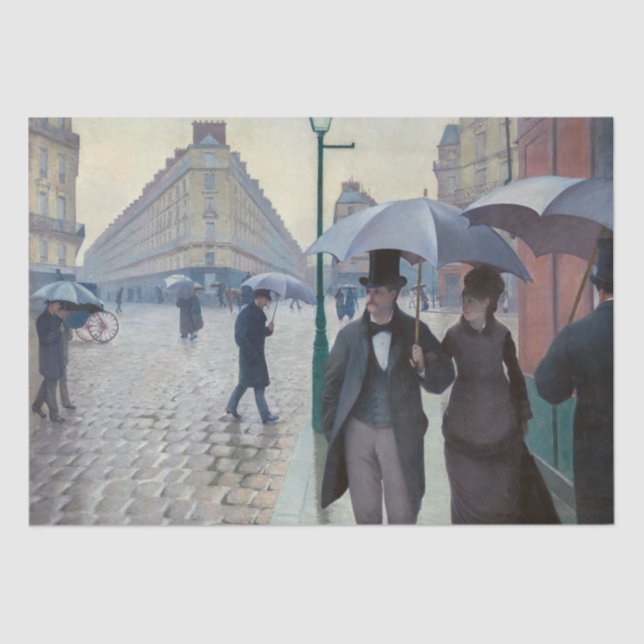 Papel De Seda Gustave Caillebotte - Paris Street; Rainy Day (Anverso)