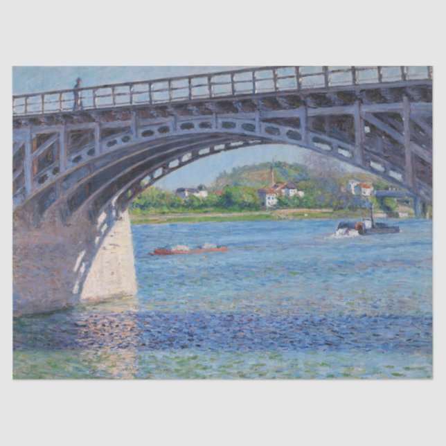 Papel De Seda Gustave Caillebotte - Puente en Argenteuil & Seine (Anverso)