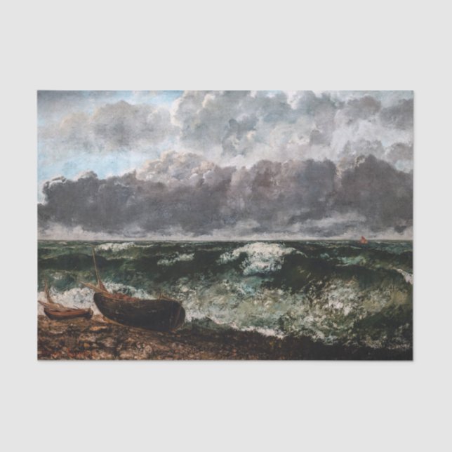Papel De Seda Gustave Courbet - El mar de la tormenta / La ola (Anverso)