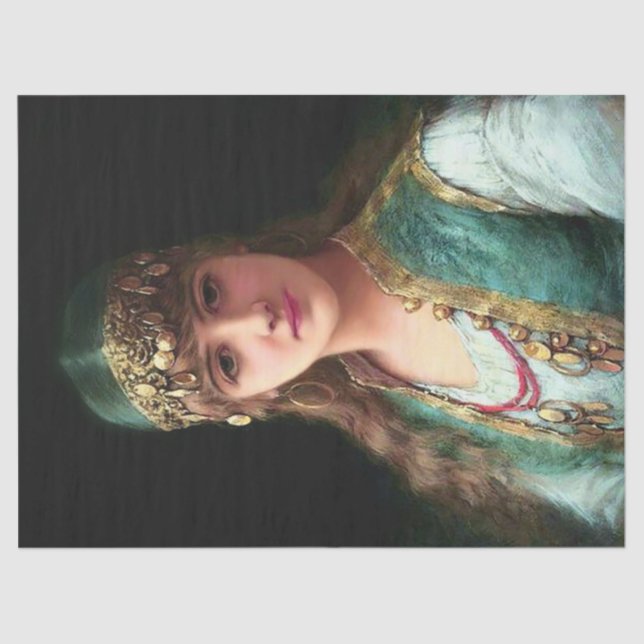 Papel De Seda Gypsy woman victorian elegant boho bellydancer (Anverso)