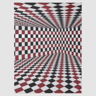 Papel De Seda Habitación Cuadrada Roja Blanca y Negra de Alto Co