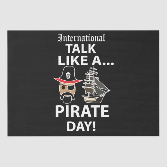 Papel De Seda Hablar internacionalmente como un Día del Pirata (Anverso)