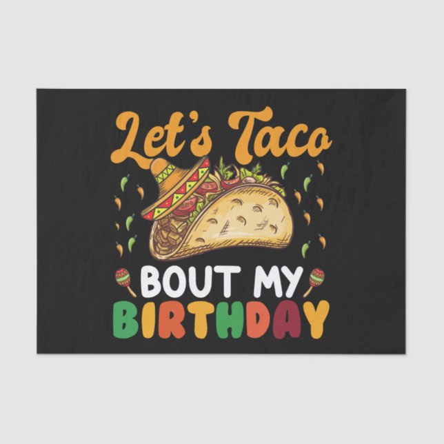 Papel De Seda Hablemos De Taco Sobre Mi Cumpleaños Fiesta Cinco  (Anverso)
