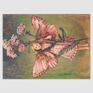 Papel De Seda Hada Con Vestido Rosa