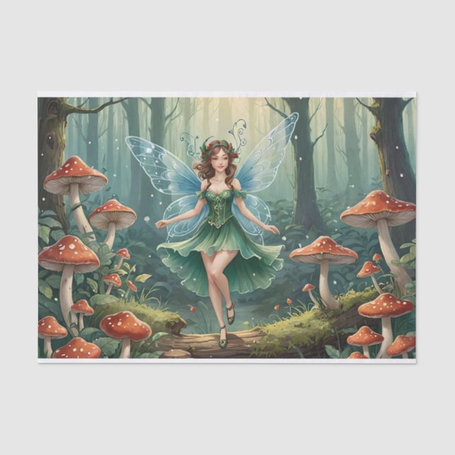 Papel De Seda Hada de Champiñón de Navidad Decoupage (Anverso)