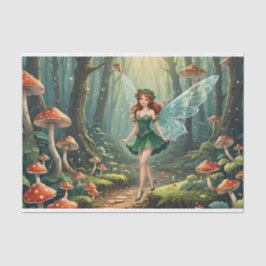 Papel De Seda Hada de Champiñón de Navidad Decoupage