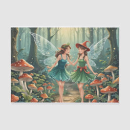 Papel De Seda Hada de Champiñón de Navidad Decoupage