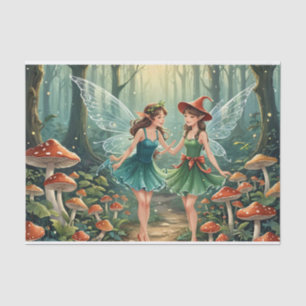 Papel De Seda Hada de Champiñón de Navidad Decoupage