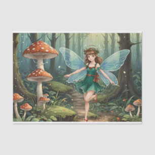 Papel De Seda Hada de Champiñón de Navidad Decoupage